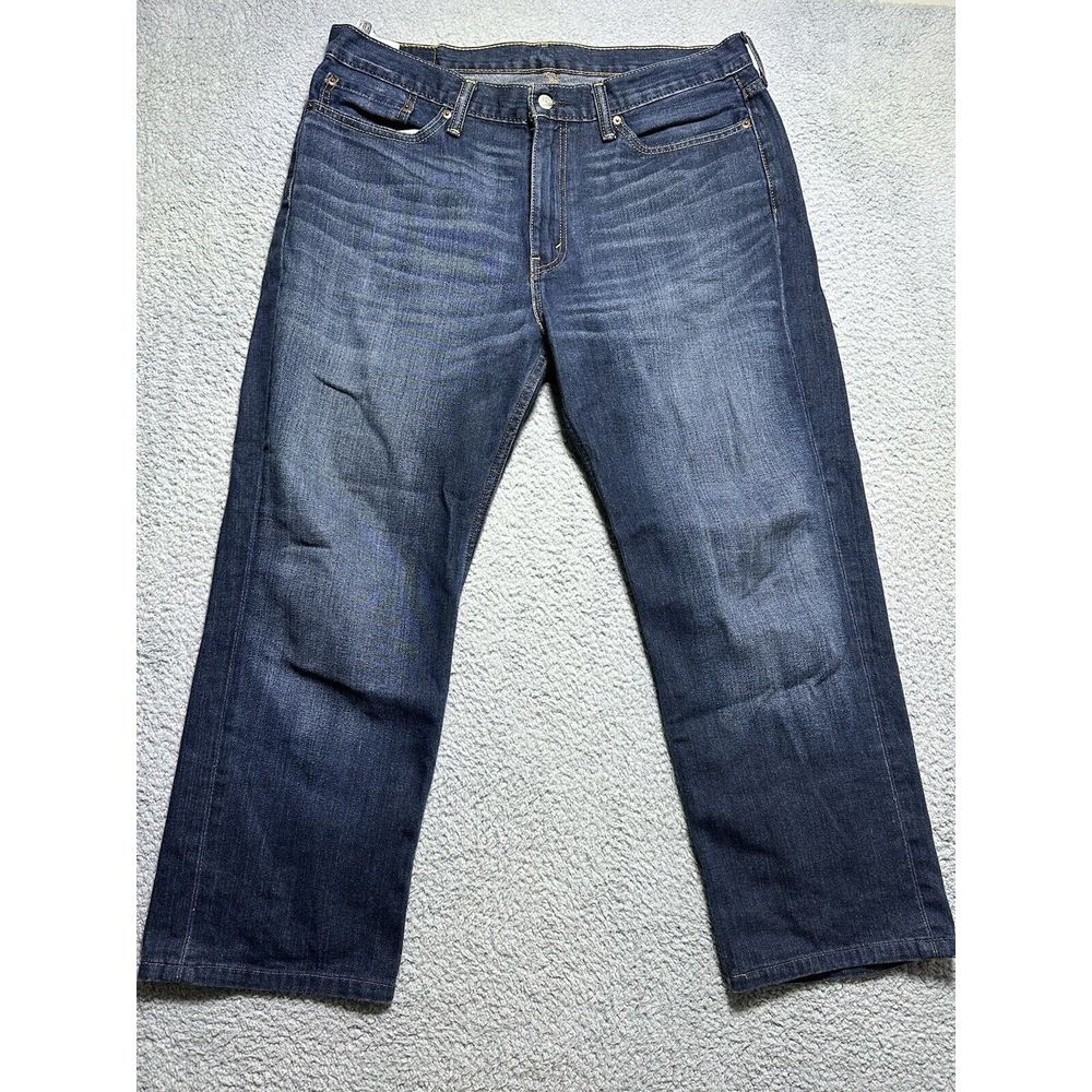 Levis Jeans Mens Size 36x26 Blue 514 Relaxed Straight Fit Cotton Denim Stretch